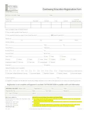 Continuing Education Registration Form