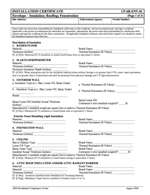 Installation Certificate CF-6R-ENV-01