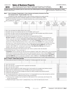 California Schedule D-1 2010