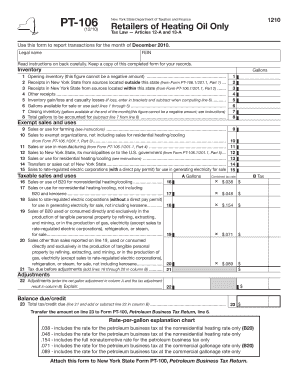New York State Heating Oil Tax Return