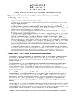 Confidentiality Acknowledgement Statement