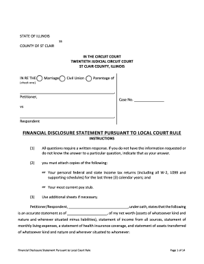 Illinois Financial Disclosure Statement