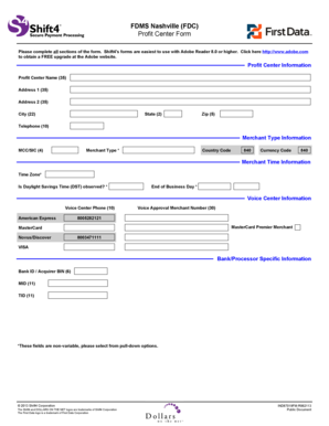 Shift4 Profit Center Form