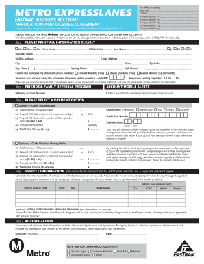 Metro ExpressLanes Application and License Agreement