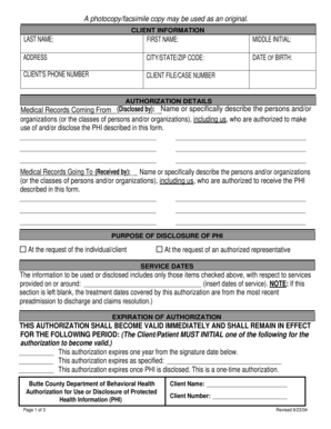 Authorization for Use or Disclosure of Protected Health Information