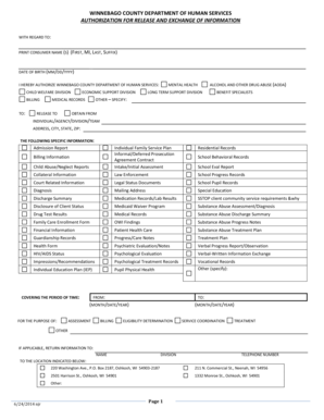 Winnebago County Authorization for Release of Information