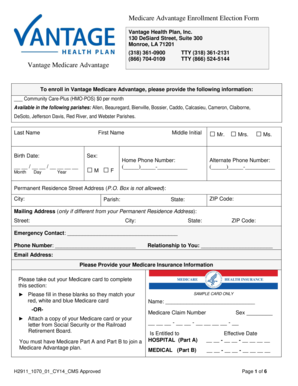 Medicare Advantage Enrollment Form