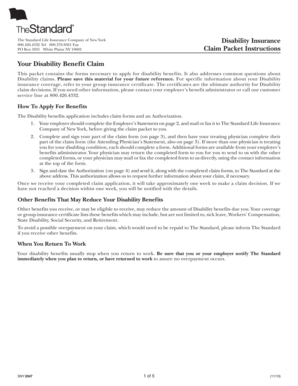 Disability Insurance Claim Packet