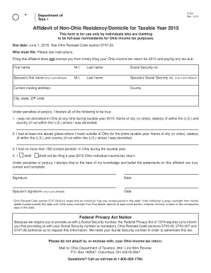Ohio Non-Residency Affidavit