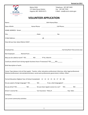 Maine CASA application form - casaofmaine