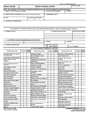 Medical History Report Form