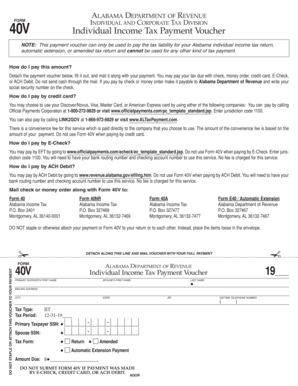 Alabama Individual Income Tax Payment Voucher