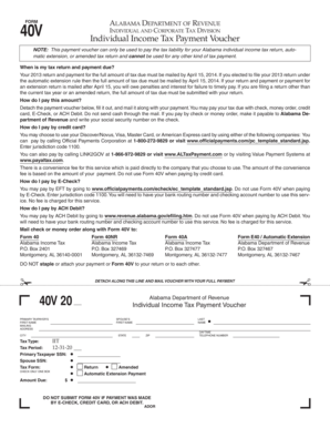 Alabama Individual Income Tax Payment Voucher