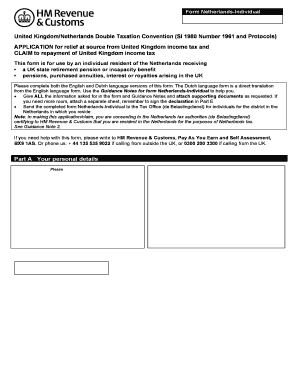 Netherlands Individual Tax Relief Form