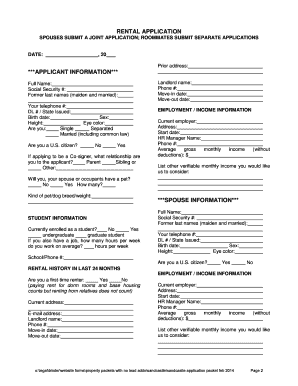 Rental Application Packet