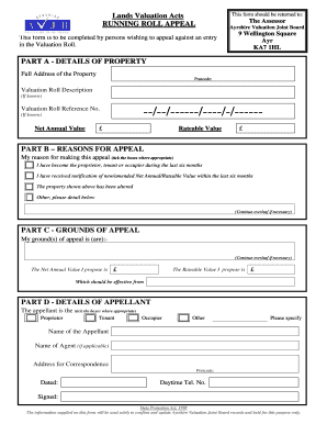 UK Property Valuation Appeal Form