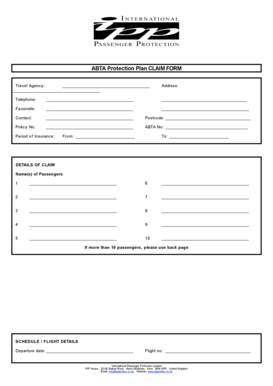 ABTA Protection Plan Claim Form