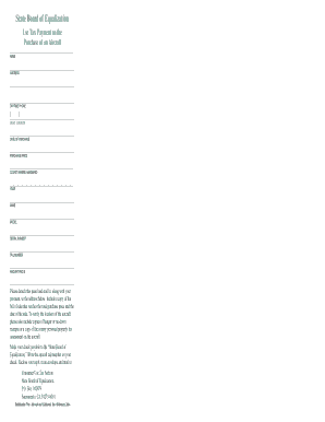 California Aircraft Use Tax Form