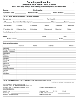 Construction Permit Application