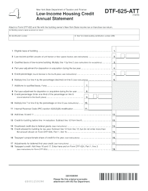 New York Low-Income Housing Credit Form DTF-625-ATT