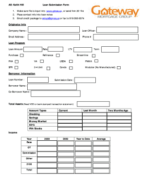 Loan Submission Form