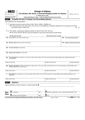 IRS Form 8822 Change of Address