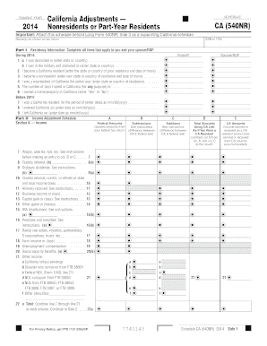 California Schedule 540NR 2014