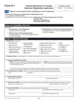 Virginia Business Registration Application