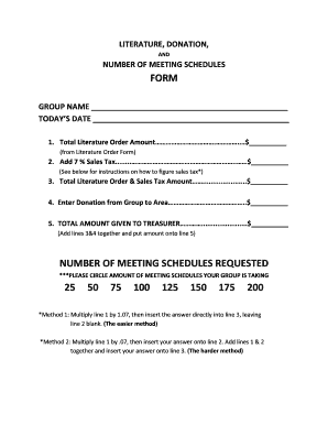 Meeting Schedule form - firstcoastna