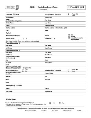4-H Youth Enrollment Form