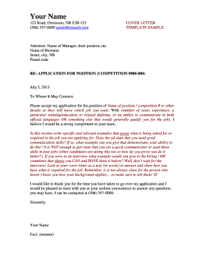Example of a cover letter - Sample Cover Letter Template - familyforce