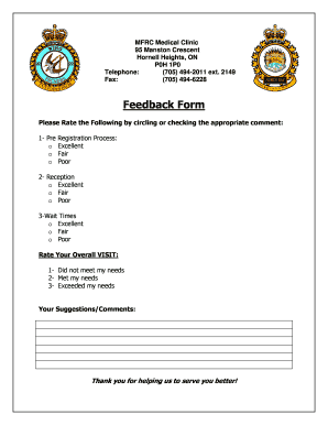 Medical Clinic Feedback Form