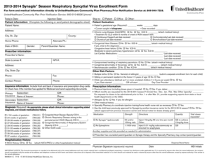 2013-2014 Synagis RSV Enrollment Form
