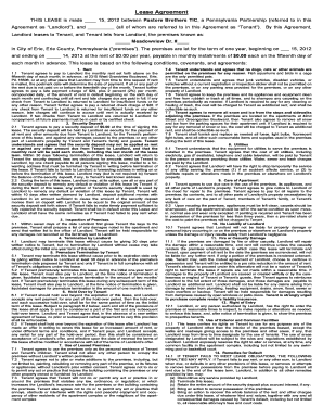 Pennsylvania Lease Agreement