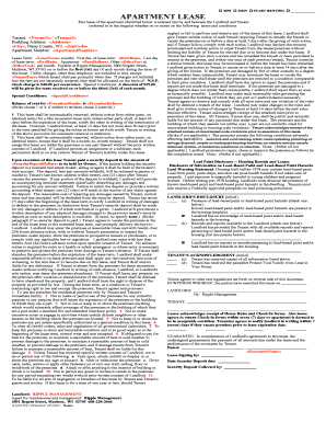 Wisconsin Apartment Lease Agreement