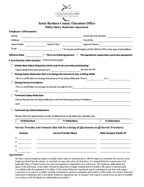 Santa Barbara County 403(b) Salary Reduction Agreement