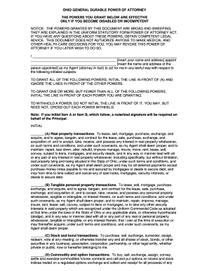 Ohio General Durable Power of Attorney