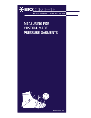 Bio-Concepts Pressure Garment Order Form