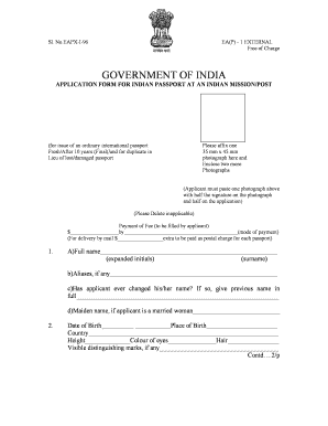 Indian Passport Application Form