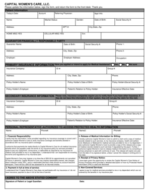 Patient Information and Insurance Form