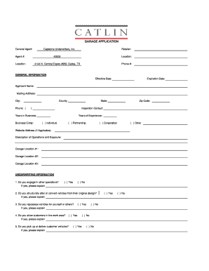 Garage Insurance Application