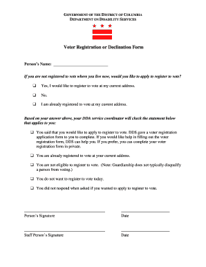 DDA Voter Registration or Declination Form - dds - The District of ... - dds dc