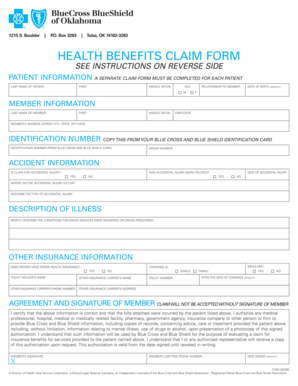 Health Benefits Claim Form