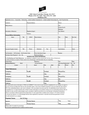 Business Credit Application Form