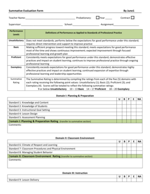Teacher Summative Evaluation Form