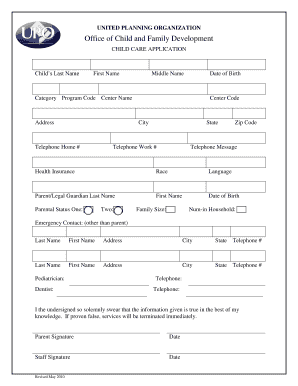 Child Care Application