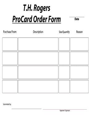 ProCard Order Form