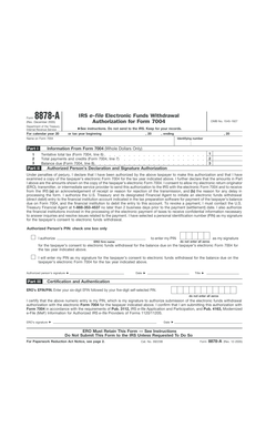 IRS Form 8878-A Electronic Funds Withdrawal Authorization