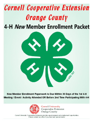 4-H Member Enrollment Form