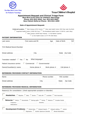 Appointment Request and Clinical Triage Form